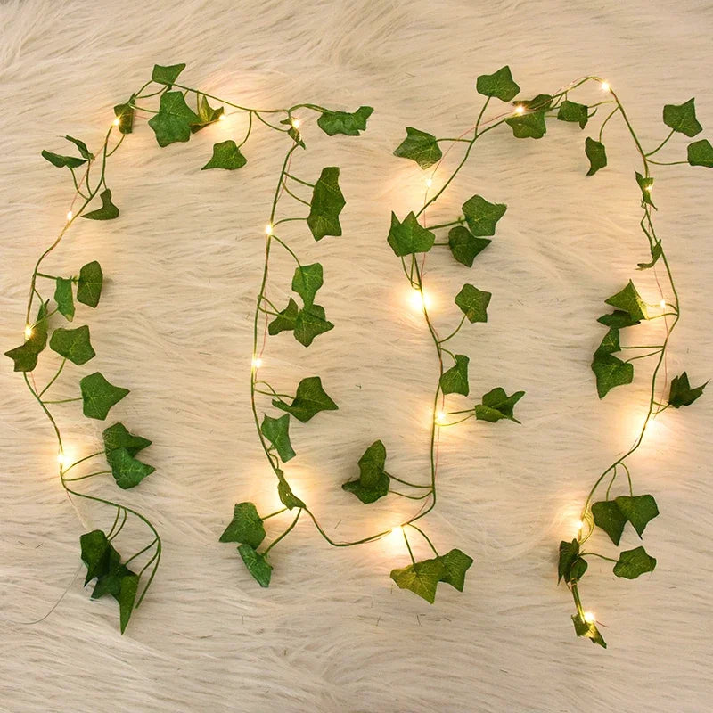 green vines with lights