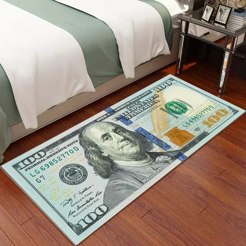 100 dollar bill rug