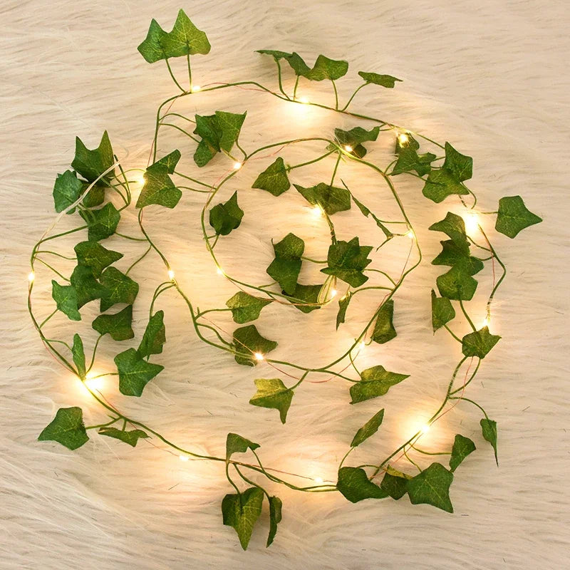 green vines with lights