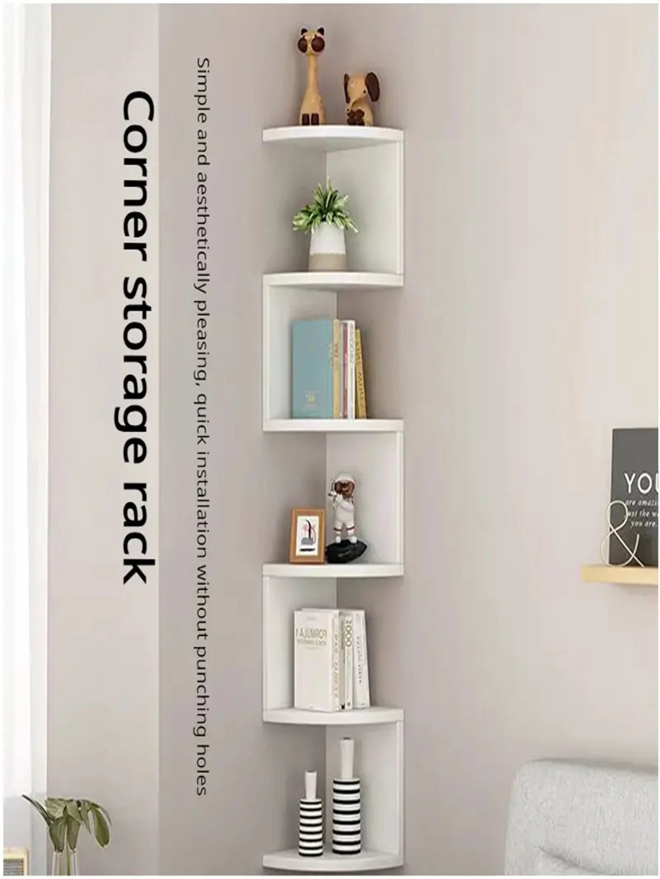 5-Tier Corner Floating Shelf
